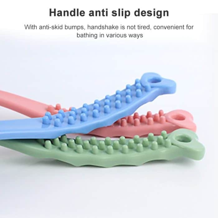 Hängende Badebürste mit langem Griff, weiches Fell, zum Waschen, für Erwachsene, Massage, zum Reiben des Rückens – Bild 3