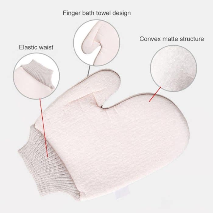 Einfarbige doppelseitige Badebürste mit weicher Haut und rutschfesten Handschuhen – Bild 4