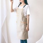 Schürze aus gewaschenem Segeltuch, Koch, Café, Shop, Grill, Friseurschürzen