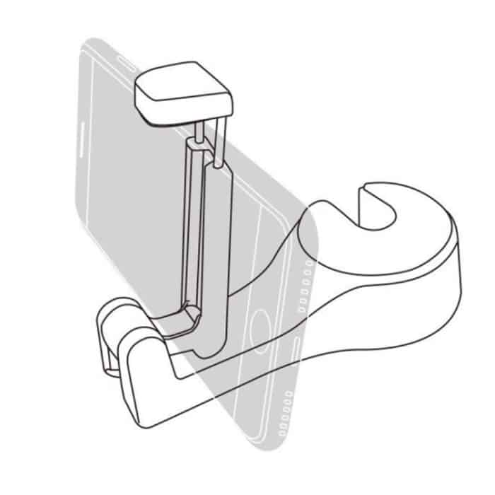 Einfach zu installierender Universal-Haken für die Kopfstütze im Auto, max. 5 kg, Aufhänger für den Rücksitz des Fahrzeugs mit Telefonhalter, With Phone Holder(Black), With Phone Holder(Beige), With Phone Holder(Yellow) – Bild 4