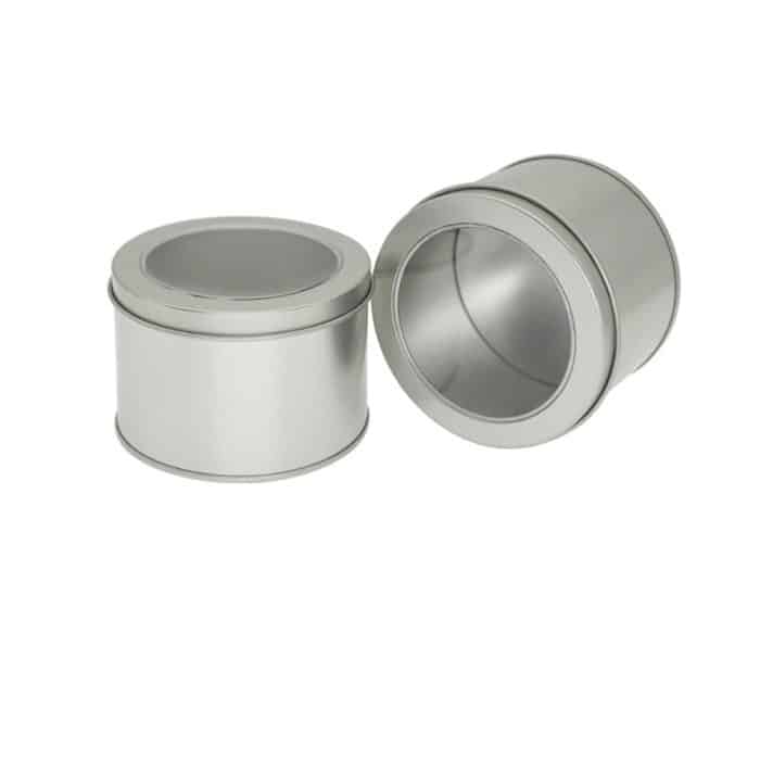 TBD0396722501A.jpg Tiefer, runder, transparenter Dachfensterdeckel, Blechdose, für Lebensmittel, Teedosen, Backen, Kuchen, 9cm x 9cm x 6cm – Bild 1