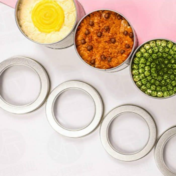 Tiefer, runder, transparenter Dachfensterdeckel, Blechdose, für Lebensmittel, Teedosen, Backen, Kuchen, 9cm x 9cm x 6cm – Bild 6