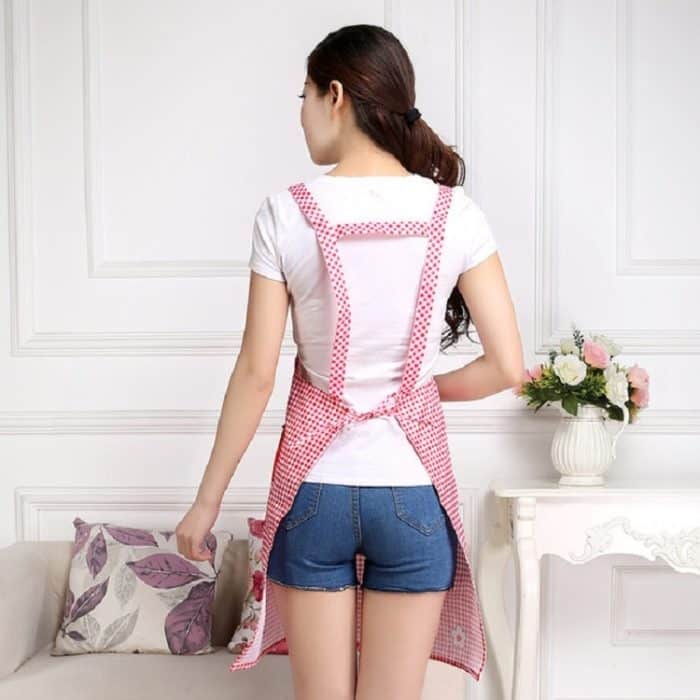 Ärmellose, wasserdichte Gitter-Anti-Öl-Schürzen für Erwachsene mit doppelter Tasche – Bild 3