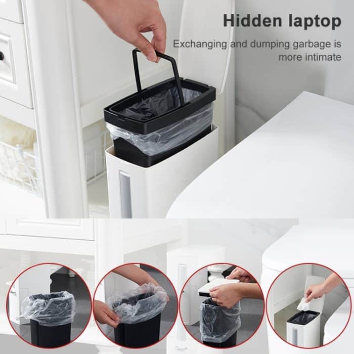 Badezimmer-Mülleimer, Toilettenbürsten-Set, Toiletten-Müllbehälter – Bild 7