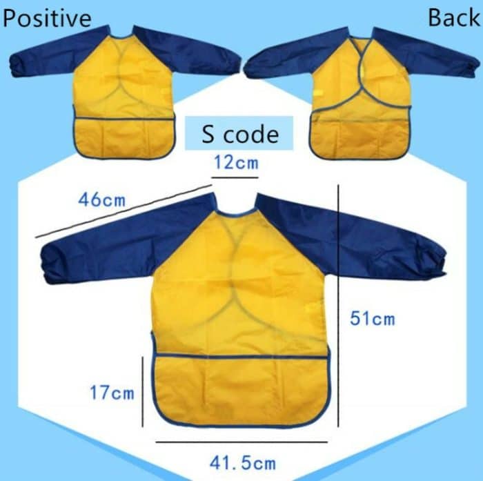 Langarm-Schürze, zum Zeichnen, Malen, wasserdichter Kittel, für Kinder, zum Basteln, für Kunst, wasserdichte Kleidung, S – Bild 7