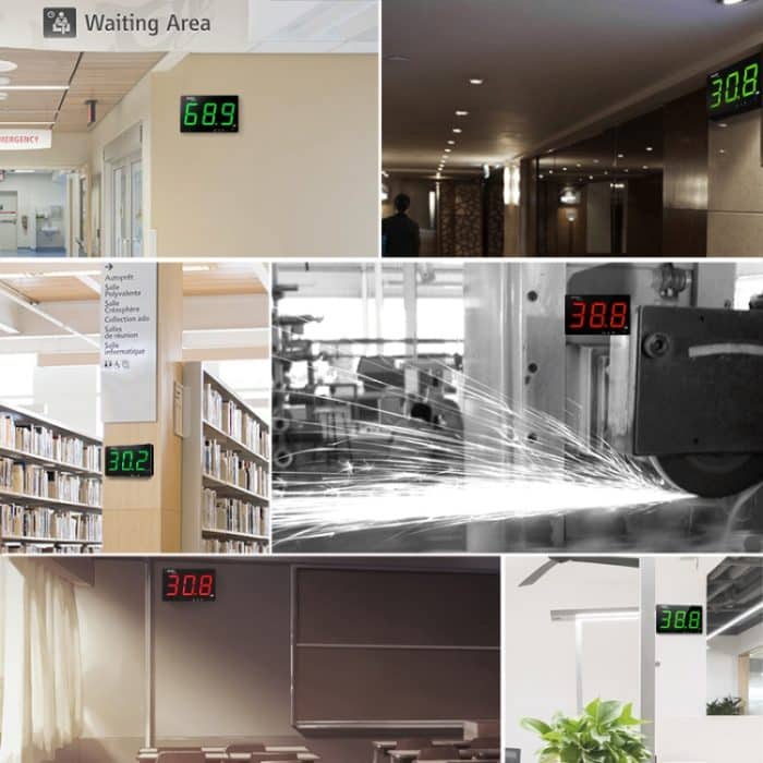 SNDWAY Wandmontierte 30~130dB Großbild-Digitalanzeige-Lärm-Dezibel-Überwachungstester, SW525B with Storage + USB, SW526A 18 inch Display, SW535A 18 inch Display 5-in-1, SW525G with Storage + USB Green – Bild 7