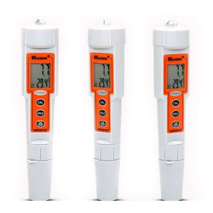 Kedida tragbarer LCD-Digital-Wassertest-Messstift, CT6021A PH + Temp Meter, CT3030 Conductivity + Temp Meter, CT6322 PH Conductivity Temp Meter, CT6821 PH + ORP + Temp Meter, CT8023 H2 + Temp Meter – Bild 3