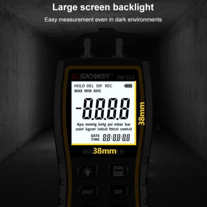 Sndway SW512 Hochpräzise digitaler positiver und negativer Differenzdruckprüfgerät – Bild 10