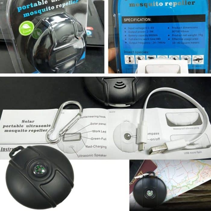 Outdoor Solar Mouse Repellent Tragbarer Kompass Ultraschall Multifunktionales elektronisches Insektenschutzmittel – Bild 3