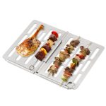 Klappbares Grillnetz aus Edelstahl, tragbares Grill-Picknick-Zubehör, S 15x10.3CM, M 22.6x15.8CM, L 35.8x20CM – Bild 4