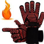 Hitzebeständige Hochtemperatur-Feuerbeständigkeit zum Kochen, Backen, Grillen, Grillen, Black ==, Red BBQ, Red Horizontal Stripes, Red Torch – Bild 4