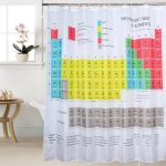 Periodensystem der Dusche, wasserdichter, mit Mehltau bedruckter Polyester-Duschvorhang, Shower Curtain, Size: 180x180cm