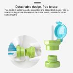 Kinder tragbare Flaschengetränke Anti-Überlauf Anti-Squash Ersatz-Strohkappe, Green, Red, Blue, Yellow – Bild 3