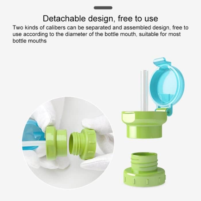 Kinder tragbare Flaschengetränke Anti-Überlauf Anti-Squash Ersatz-Strohkappe, Green, Red, Blue, Yellow – Bild 3