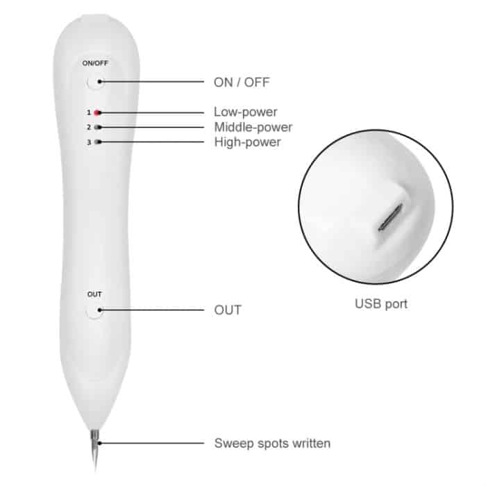 Dunkelfleckentferner USB Laser Plasma Pen Gesichts Sommersprossen Warzenentfernung Beauty Care Device – Bild 4