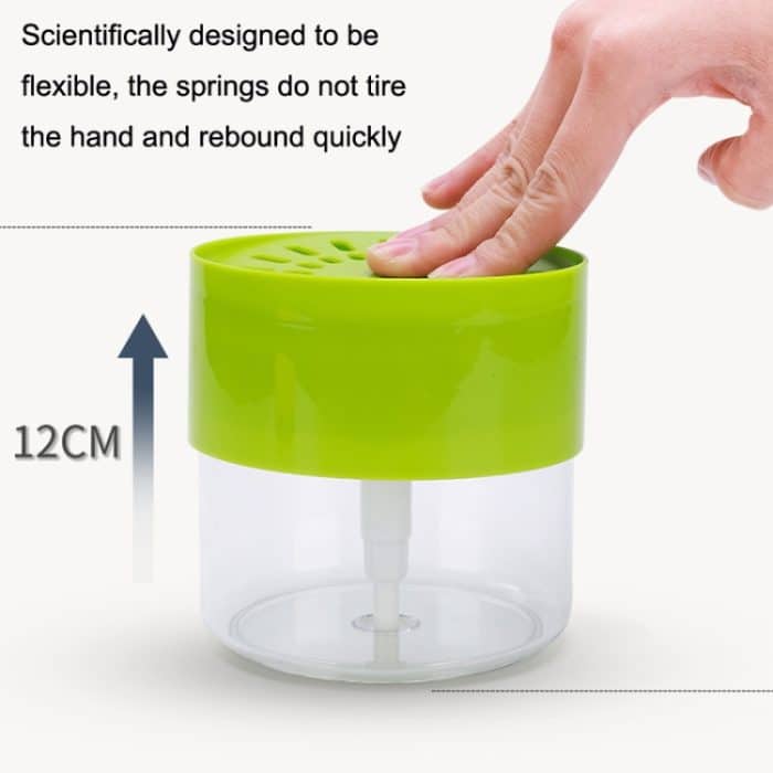 2 Stück Küchenwaschmittel-Pressflaschen-Wisch-Kombinations-Spülbürsten-Seife-Flüssigkeitsbox, 2pcs Black, 2pcs Green – Bild 4