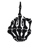 10 PCS Anti-Fernlicht Auto Aufkleber Mittelfinger Verachten Reflektierende Auto Aufkleber Knochen Motorrad Aufkleber