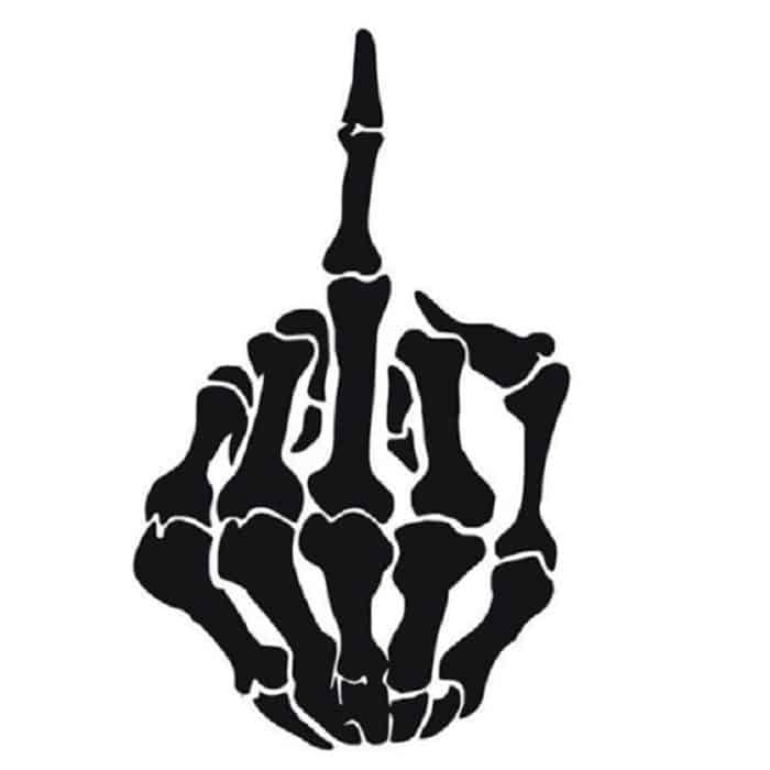 10 PCS Anti-Fernlicht Auto Aufkleber Mittelfinger Verachten Reflektierende Auto Aufkleber Knochen Motorrad Aufkleber – Bild 2