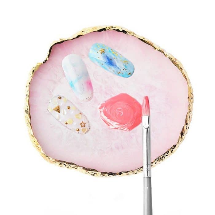 Nagelpaletten, Harz-Achatstücke, Nagelmalerei-Palette, Dekoration, Aufbewahrungstablett – Bild 1