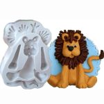 2 Stück 3D-Tierform-Silikonform für Fondant, Kuchen, Kekse, 3D Animal Shape(Lion), 3D Animal Shape(Giraffe), 3D Animal Shape(Rabbit), 3D Animal Shape(Monkey)