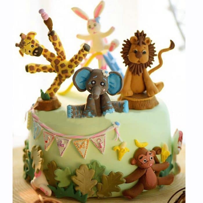2 Stück 3D-Tierform-Silikonform für Fondant, Kuchen, Kekse, 3D Animal Shape(Lion), 3D Animal Shape(Giraffe), 3D Animal Shape(Rabbit), 3D Animal Shape(Monkey) – Bild 5
