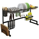 Küchenbedarf, Edelstahl-Spülbecken-Abflussregal, Geschirraufbewahrung, Arbeitsplatten-Organizer, Double Groove Drain Rack, Single Slot Drain Rack