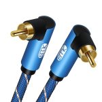 EMK Dual 90-Grad-Stecker-Stecker-Nylon-geflochtenes Audiokabel, 0.5m, 1m, 1.5m, 2m, 3m, 5m – Bild 2