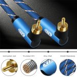 EMK Dual 90-Grad-Stecker-Stecker-Nylon-geflochtenes Audiokabel, 0.5m, 1m, 1.5m, 2m, 3m, 5m – Bild 4