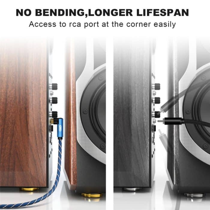 EMK Dual 90-Grad-Stecker-Stecker-Nylon-geflochtenes Audiokabel, 0.5m, 1m, 1.5m, 2m, 3m, 5m – Bild 6