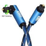 EMK 90 Grad drehbar, verstellbar, rechtwinklig, 360 Grad drehbar, Stecker, Nylongewebe, optisches Audiokabel, 1m(Blue), 1.5m(Blue), 2m(Blue), 3m(Blue), 5m(Blue), 8m(Blue), 10m(Blue), 15m(Blue), 20m(Blue), 25m(Blue), 30m(Blue) – Bild 2