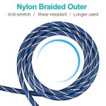 EMK 90 Grad drehbar, verstellbar, rechtwinklig, 360 Grad drehbar, Stecker, Nylongewebe, optisches Audiokabel, 1m(Blue), 1.5m(Blue), 2m(Blue), 3m(Blue), 5m(Blue), 8m(Blue), 10m(Blue), 15m(Blue), 20m(Blue), 25m(Blue), 30m(Blue) – Bild 4