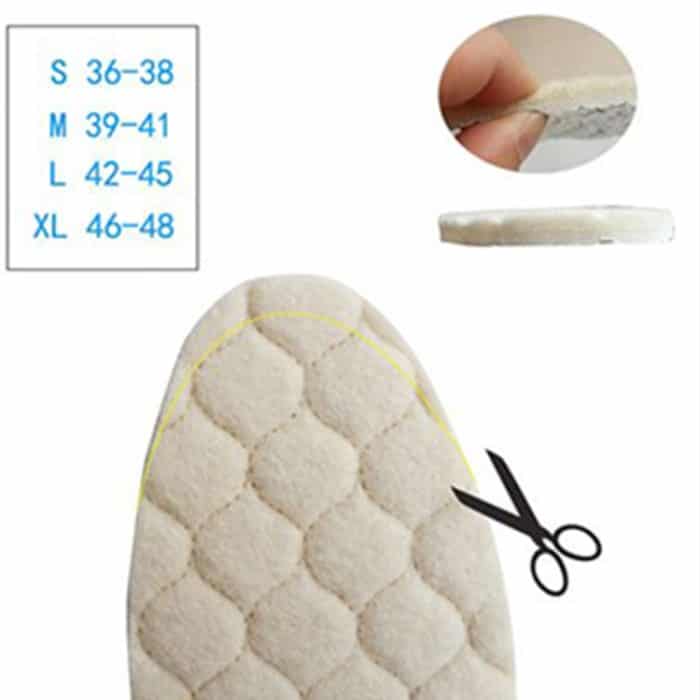 1 Paar Männer und Frauen Wolle warme Einlegesohle Aluminiumfolie Isolierung Sport Shock Einlegesohlen, S(36-38), M(39-41), L(42-45), XL(46-48) – Bild 6