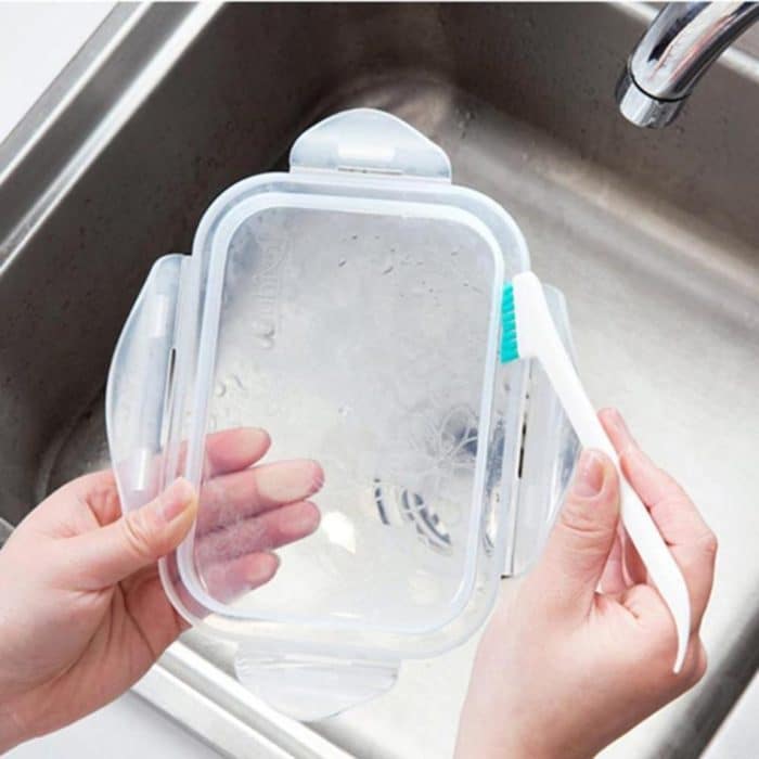 2 Sätze 2-in-1-Doppelkopf-Reinigungsbürste für Tür- und Fensterspalte, Topfbürste mit Schwanzschaber, 2 Sets 2 in 1 – Bild 6