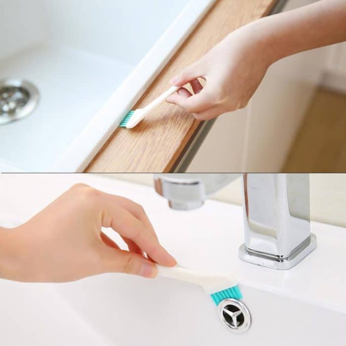 2 Sätze 2-in-1-Doppelkopf-Reinigungsbürste für Tür- und Fensterspalte, Topfbürste mit Schwanzschaber, 2 Sets 2 in 1 – Bild 7