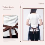 Ärmellose Denim-Schürze, Neckholder, blauer Denim-Küchenoverall, 71x65cm – Bild 6