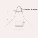 Ärmellose Denim-Schürze, Neckholder, blauer Denim-Küchenoverall, 71x65cm – Bild 7