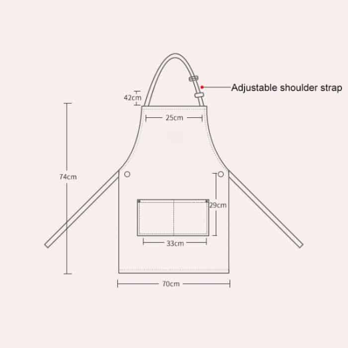 Ärmellose Denim-Schürze, Neckholder, blauer Denim-Küchenoverall, 71x65cm – Bild 7