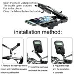 Kewig Fahrrad- und Motorrad-Rückspiegel, wasserdichte Box, Touchscreen-Handyhalterung, Small Rearview Mirror Installation, Large Rearview Mirror Installation – Bild 5