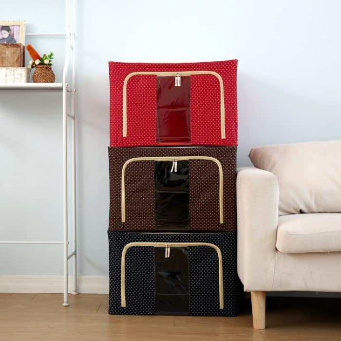 Faltbare Aufbewahrungsbox aus Vliesstoff mit Reißverschluss, feuchtigkeitsbeständige Aufbewahrungsbox für Kleidung, 55L 50x40x28cm – Bild 6