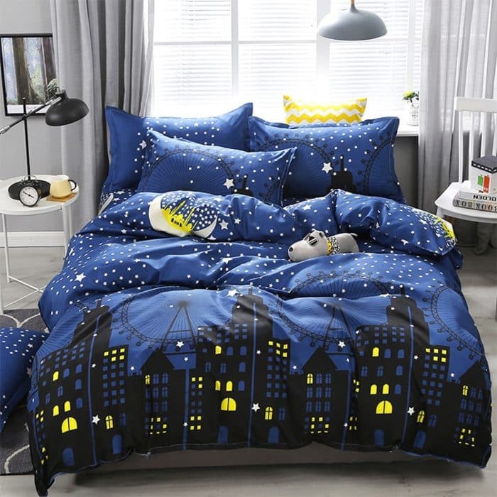 4-teiliges bedrucktes Bettwäsche-Set, Bettlaken, Kissenbezüge, For 1.2m Bed, For 1.5m Bed, For 1.8m Bed, For 2.0m Bed, For 2.2m Bed – Bild 1