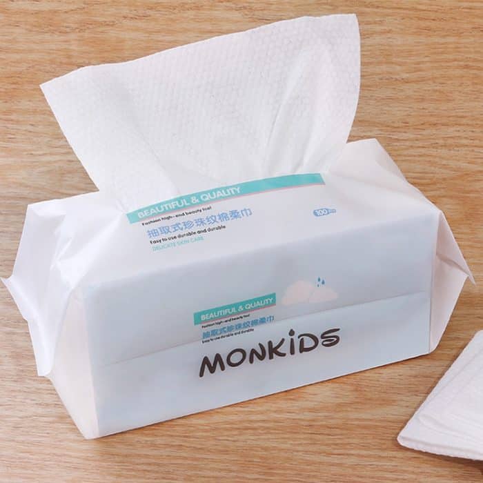 MONKIDS KS037 Einweg-Gesichtstuch, reine Baumwolle, verdickendes Perlen-Reinigungstuch, 100 SheetS Pearls Texture – Bild 1
