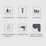 Haartrockner-Aufhänger Free Punch Wandmontiertes Badezimmer-Multifunktions-Toiletten-Aufbewahrungsregal – Bild 4