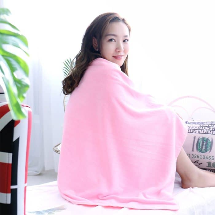 Handtuch mit Schnittkante, Badetuch, gewellter Rand, hochdichtes Korallenvlies, sehr saugfähig, schnell trocknend, 35 × 75cm, 70 ×140 cm – Bild 6