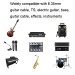 2 Ellenbogenkopf 6,35 mm Gitarrenkabel Sauerstofffreier Kupferkern TS Großes zweiadriges Kabel, 0.15m, 0.3m, 0.5m, 1m, 1.5m, 2m, 3m, 5m, 8m, 10m – Bild 9