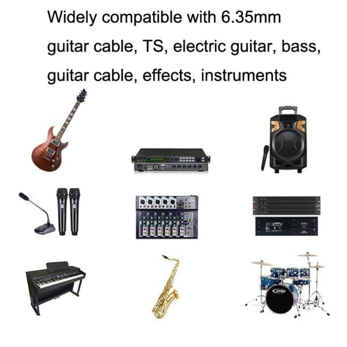 1 gerader Kopf + 1 Ellenbogenkopf 6,35 mm Gitarrenkabel sauerstofffreier Kupferkern TS großes zweiadriges Kabel, 0.15m, 0.3m, 0.5m, 1m, 1.5m, 2m, 3m, 5m, 8m, 10m – Bild 9