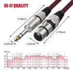 Rot und Schwarz Net TRS 6,35 mm Stecker auf Caron-Buchse, Mikrofon-XLR-Balance-Kabel, 25m, 30m – Bild 3