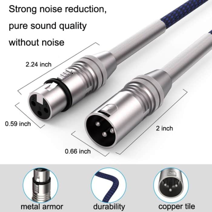 2 Stück LHD010 Caron Stecker auf Buchse XLR Dual Card Mikrofonkabel Audiokabel, 15m, 20m, 25m, 30m, 40m, 50m, 60m – Bild 3