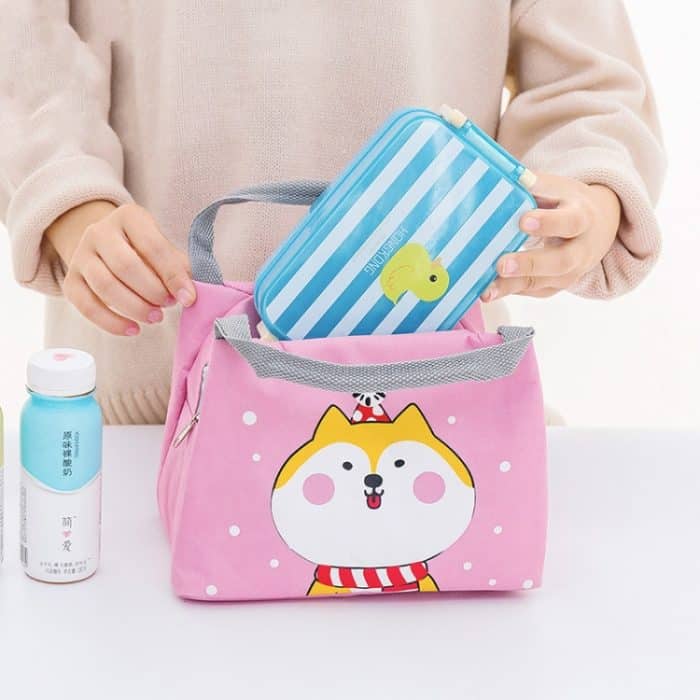Tragbares Studenten-Mittagessen im Freien, tragbare Isolierung für Kinder, niedliche Studenten-Lunchbox-Tasche – Bild 6