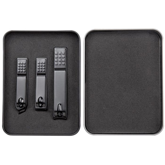 2-teiliges 3-in-1-Nagelscheren-Set aus schwarzem Titan, Peeling-Maniküre-Werkzeug, Black (Iron Box), Color Titanium (Iron Box) – Bild 1