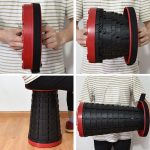 Tragbarer klappbarer Teleskop-Kunststoffhocker für den Außenbereich, Camping, Angeln, Gartenhocker, 47cm(Black), 47cm(Red), 47cm(Yellow), 47cm(Green), 47cm(Purple) – Bild 7